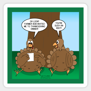 Turkey Dinner Invitation Sticker